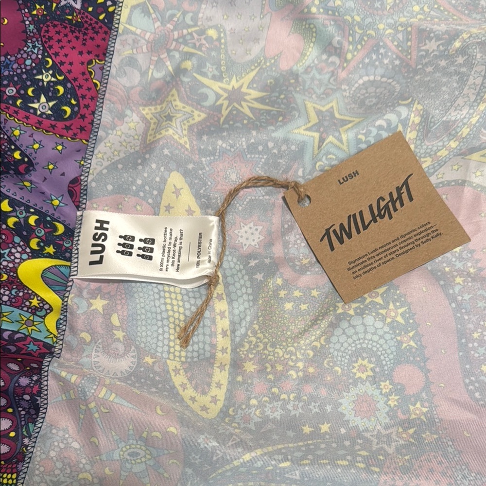 Lush Twilight Starry Scarf with Purple and Yellow